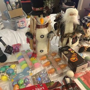Festive Snowman and Santa Decor Set
